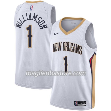 Maglia NBA New Orleans Pelicans Zion Williamson 1 Nike 2019-20 Association Edition Swingman - Uomo